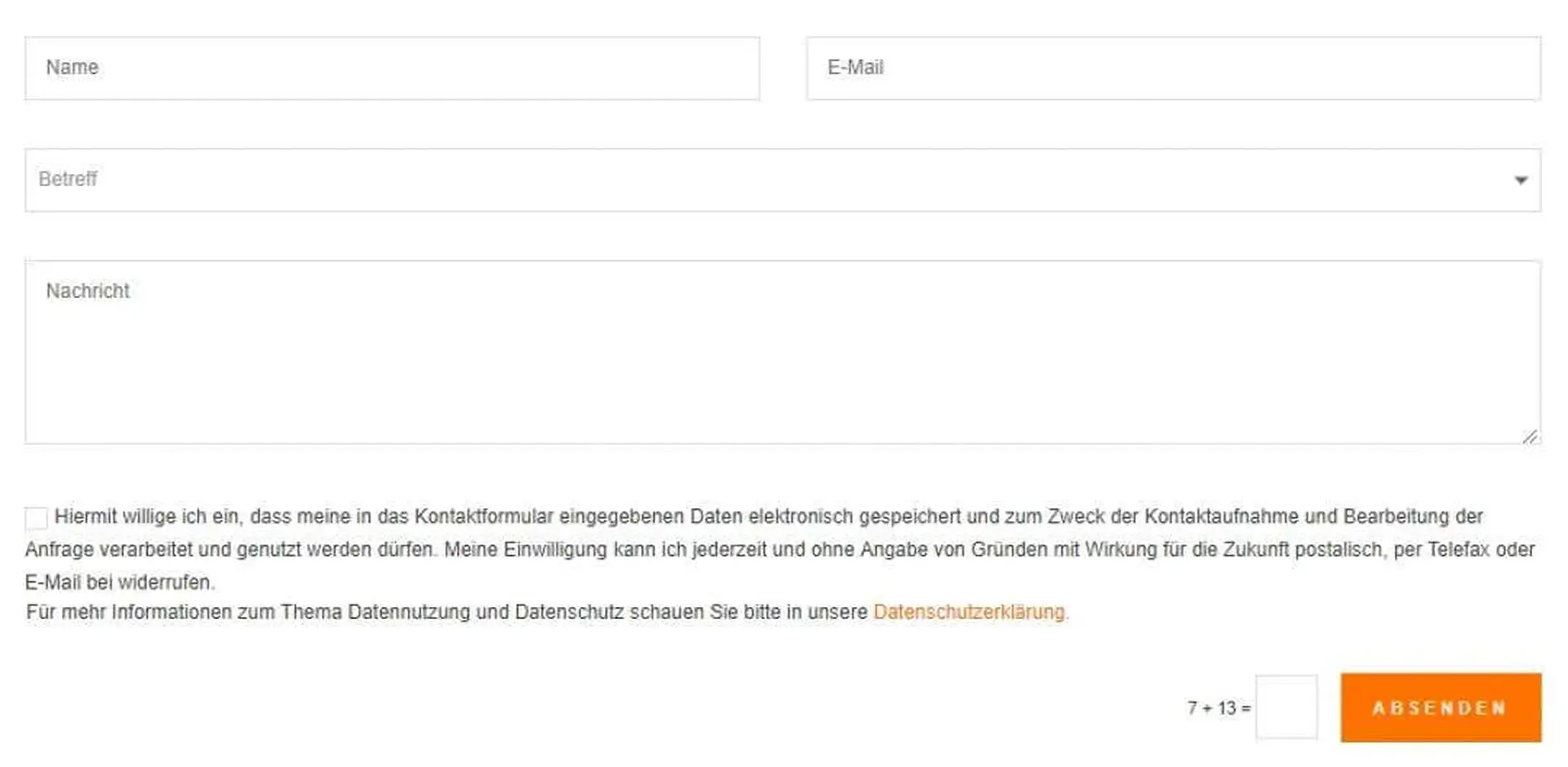 DSGVO-konformes Kontaktformular in WordPress