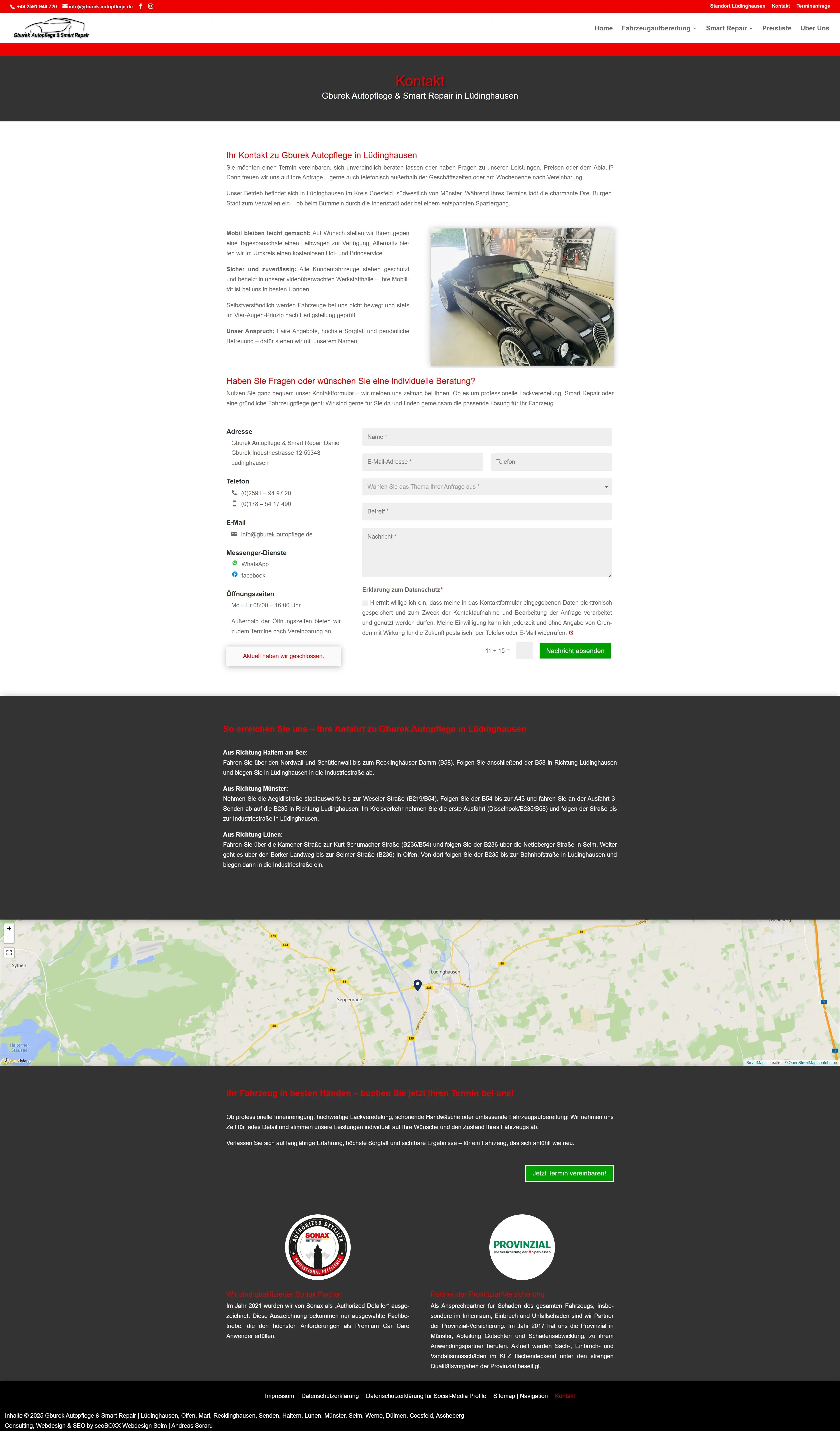 Kontakt - Gburek Autopflege & Smart Repair