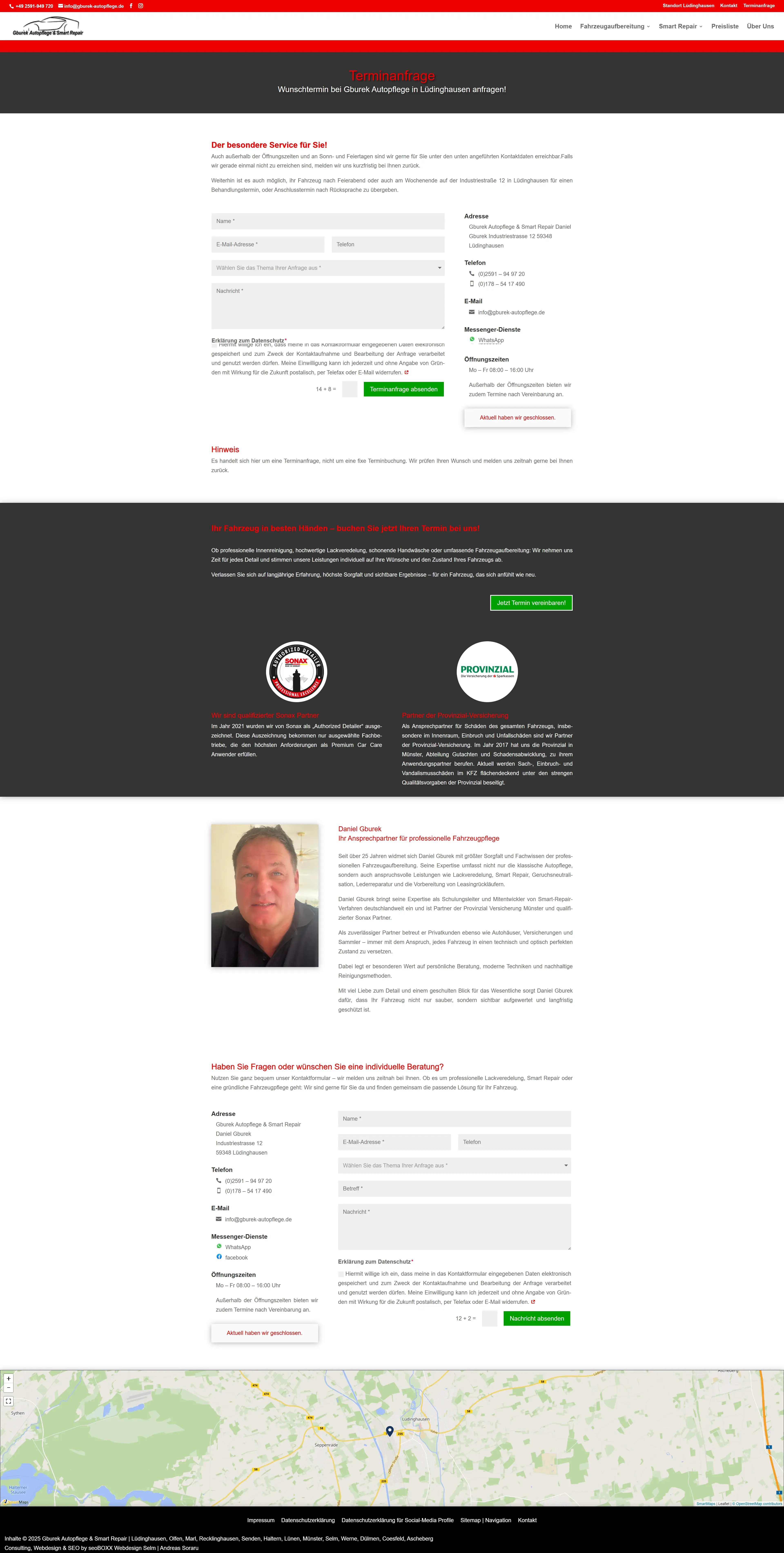 Terminanfrage - Gburek Autopflege & Smart Repair