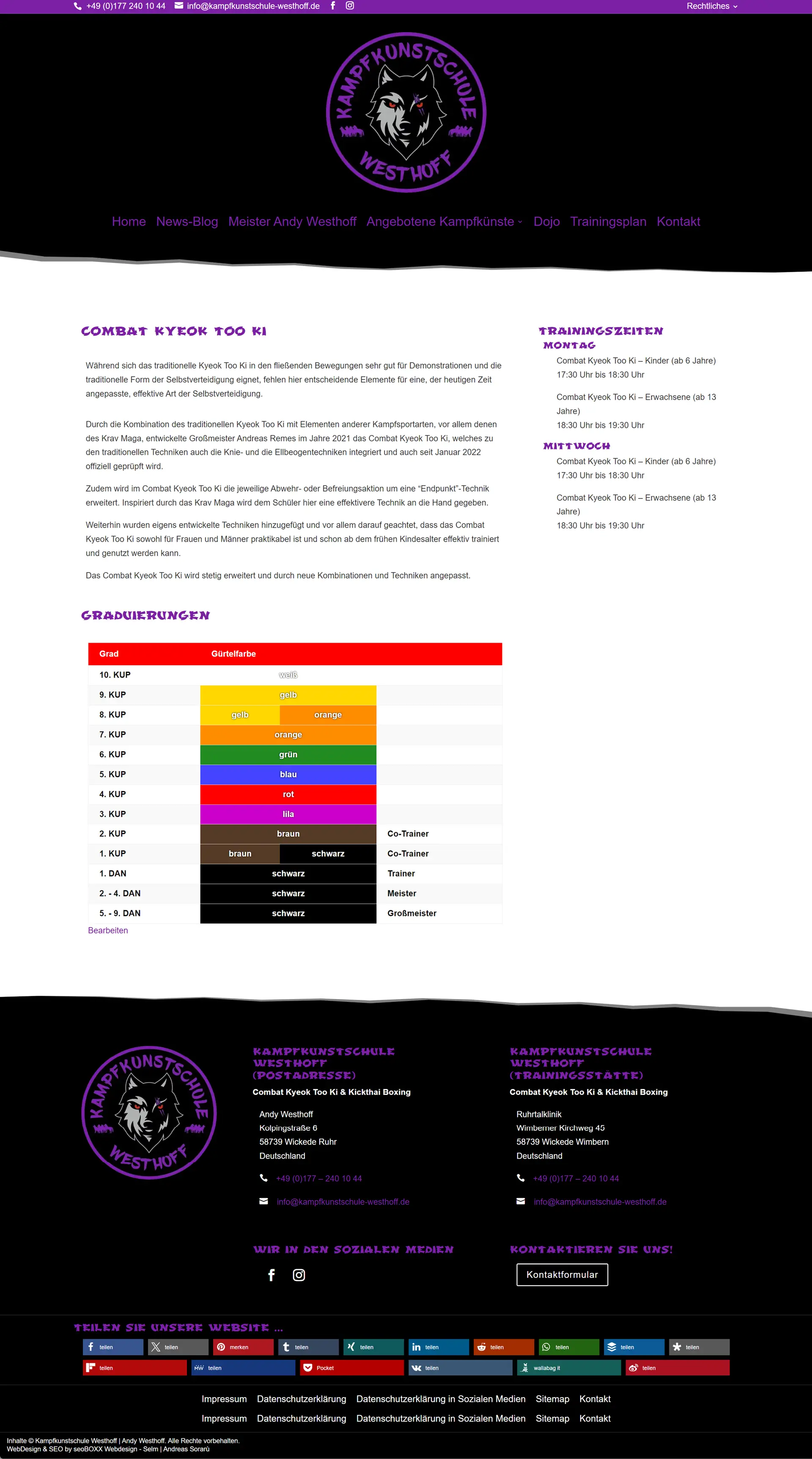 Kampfkunstschule Westhoff - Andy Westhoff - Wickede Ruhr - Kyeok Too Ki