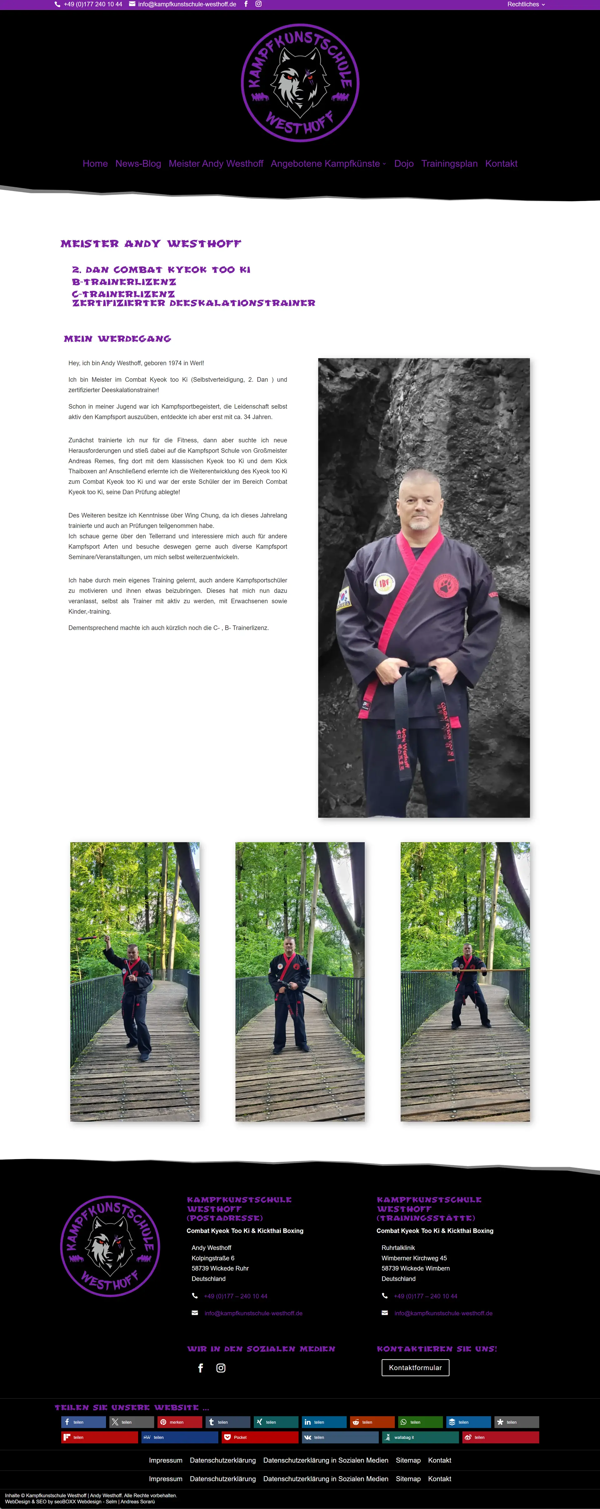 Kampfkunstschule Westhoff - Andy Westhoff - Wickede Ruhr - Meister Andy Westhoff