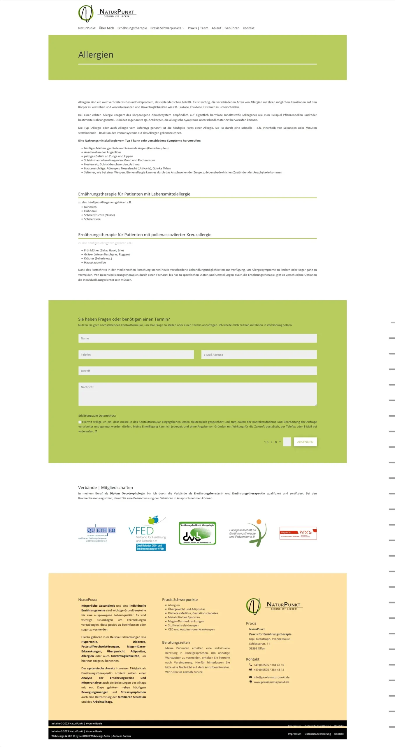 Praxis NaturPunkt - Yvonne Baule - Olfen - Allergien