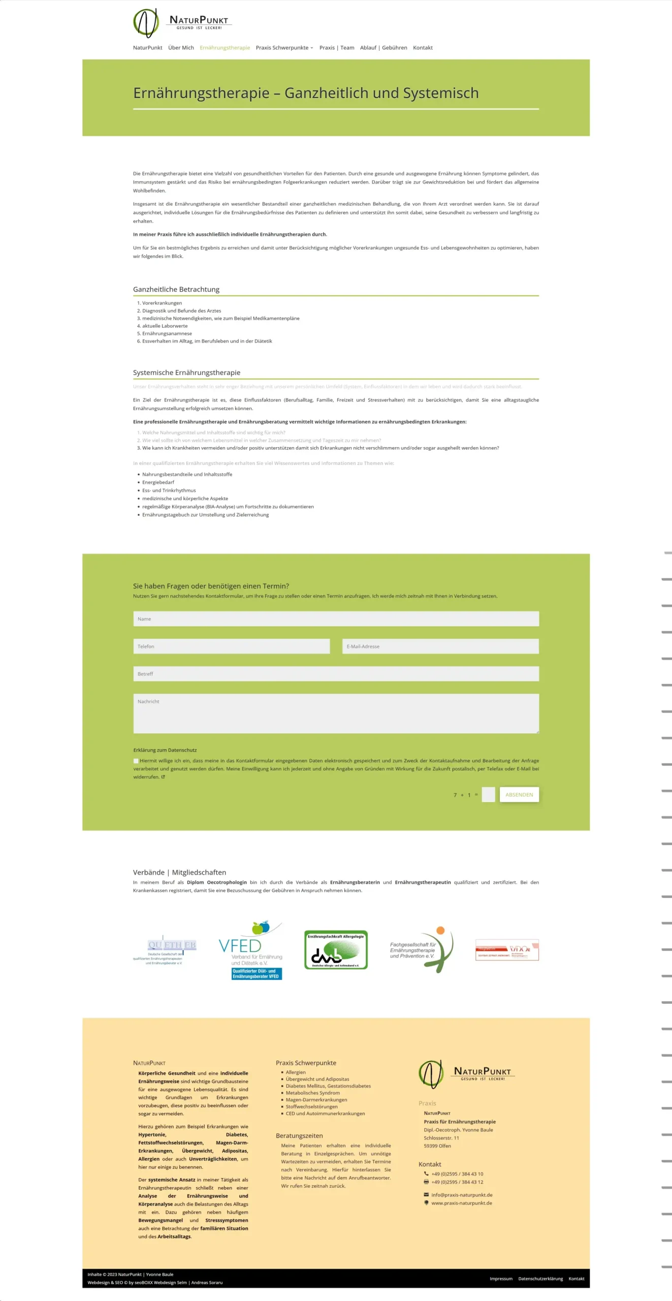 Praxis NaturPunkt - Yvonne Baule - Olfen - Ernährungstherapie
