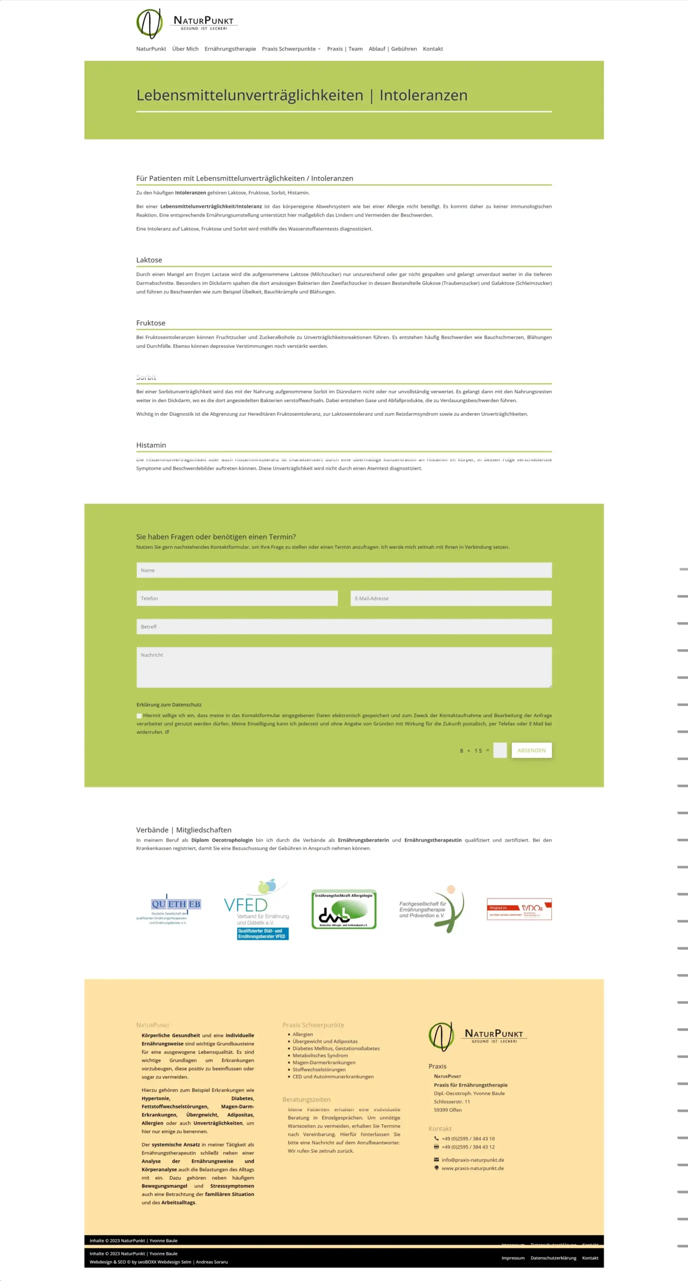 Praxis NaturPunkt - Yvonne Baule - Olfen - Unverträglichkeiten und Intoleranzen